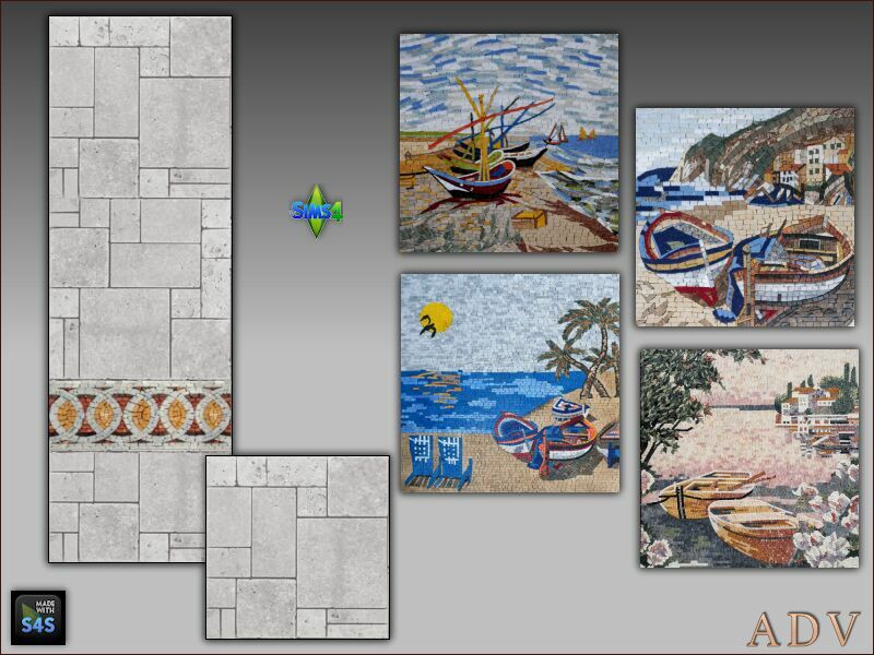 Walls And Floors With Paintings 10 sims 4 cc walls and floors with paintings 3