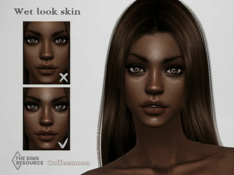 WET Look Skin By Coffeemoon 1 WET Look Skin By Coffeemoon Sims 4 CC