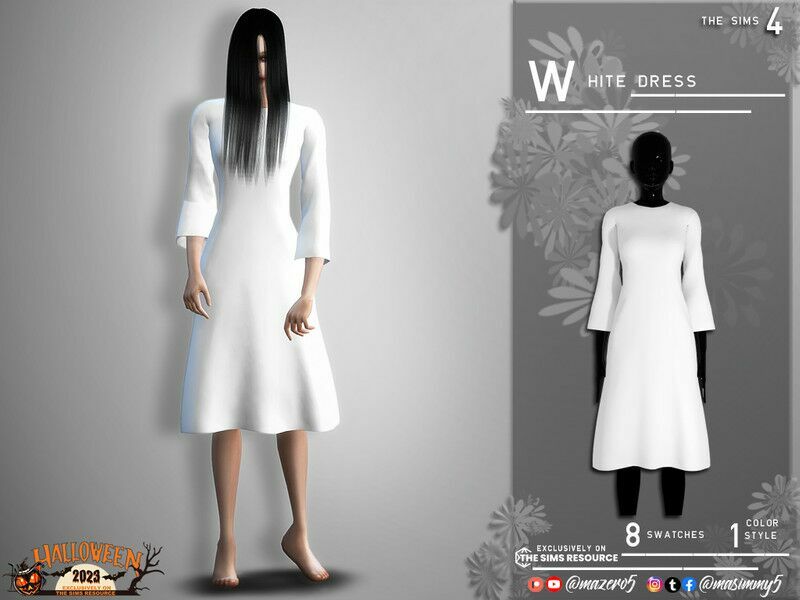 White Dress By Mazero5 1 White Dress By Mazero5 Sims 4 CC