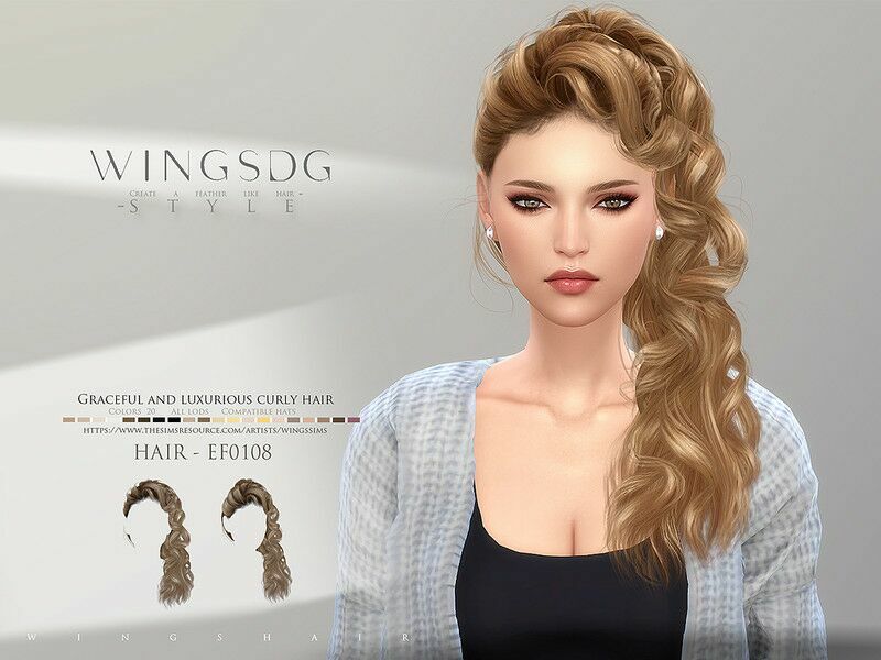 Wings-Ef0108-Graceful And Luxurious Curly Hair 1 Wings-Ef0108-Graceful And Luxurious Curly Hair Sims 4 CC