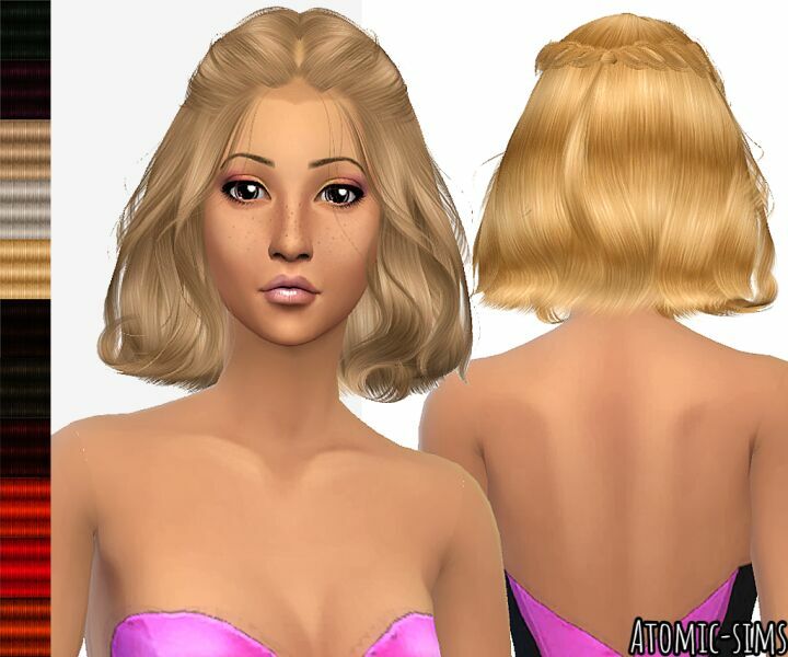 Wingssims ER0125 Short Curly Hair With Braids Retexture (Mesh Needed) By Atomic-Sims 1 Wingssims ER0125 Short Curly Hair With Braids Retexture (Mesh Needed) By Atomic-Sims Sims 4 CC