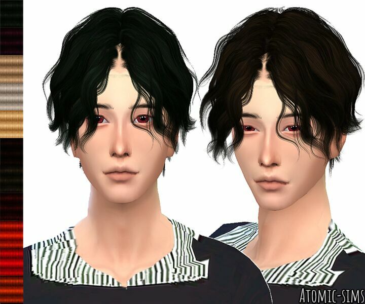 Wingssims TO1223 Male Split Curly Hair Retexture By Atomic-Sims 1 Wingssims TO1223 Male Split Curly Hair Retexture By Atomic-Sims Sims 4 CC