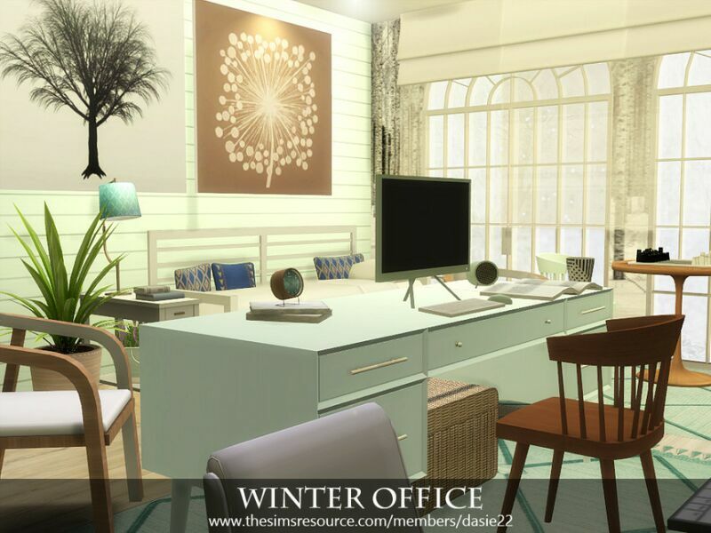 Winter Office By Dasie2 1 Winter Office By Dasie2 Sims 4 CC