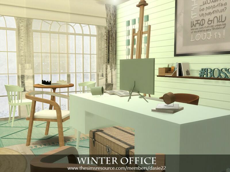 Winter Office By Dasie2 3 sims 4 cc winter office by dasie2 3
