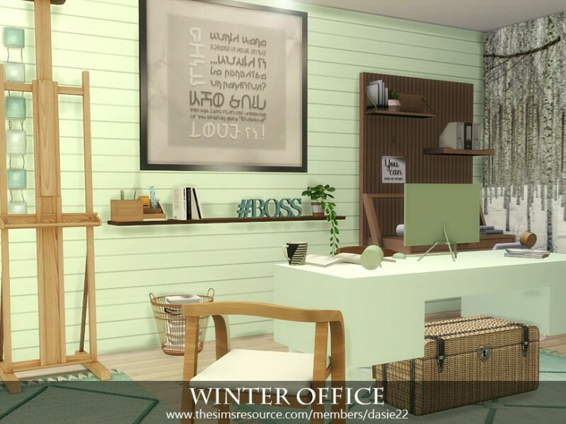Winter Office By Dasie2 2 sims 4 cc winter office by dasie2 4