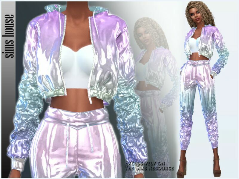 Women’S Holographic Jacket 1 Women’S Holographic Jacket Sims 4 CC