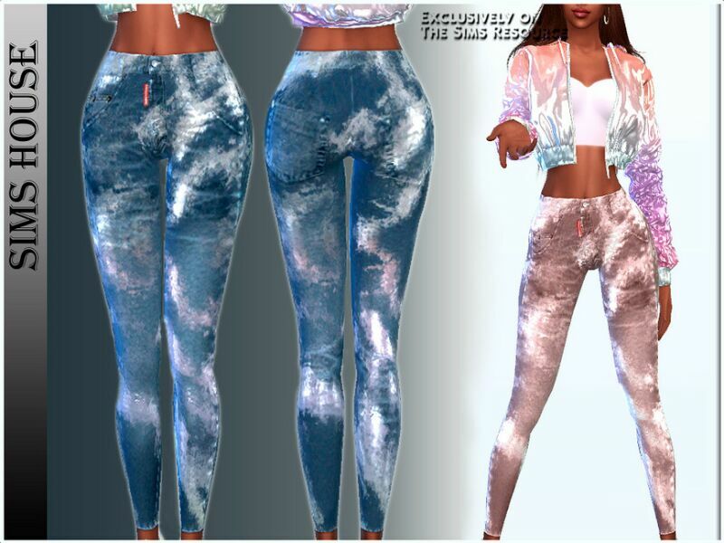 Women’S Jeans With A Metallic Sheen 1 Women’S Jeans With A Metallic Sheen Sims 4 CC