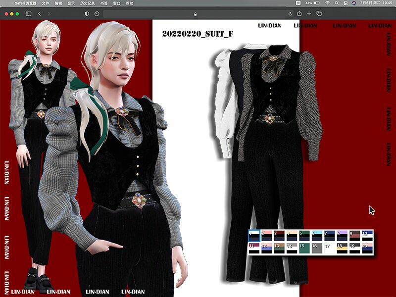 Women’S Vintage Suit 1 Women’S Vintage Suit Sims 4 CC