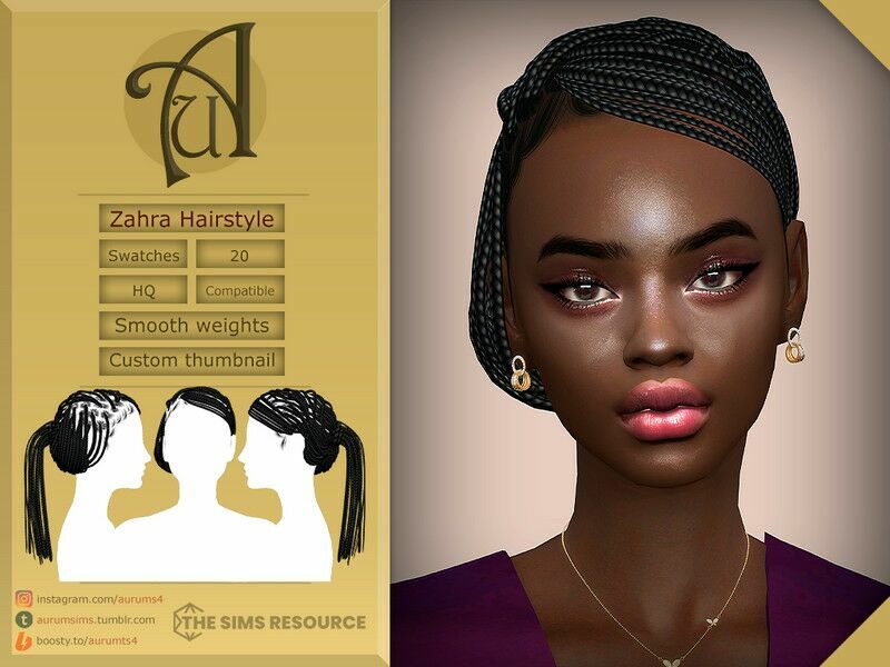 Zahra – Hairstyle By Aurummusik 1 Zahra – Hairstyle By Aurummusik Sims 4 CC