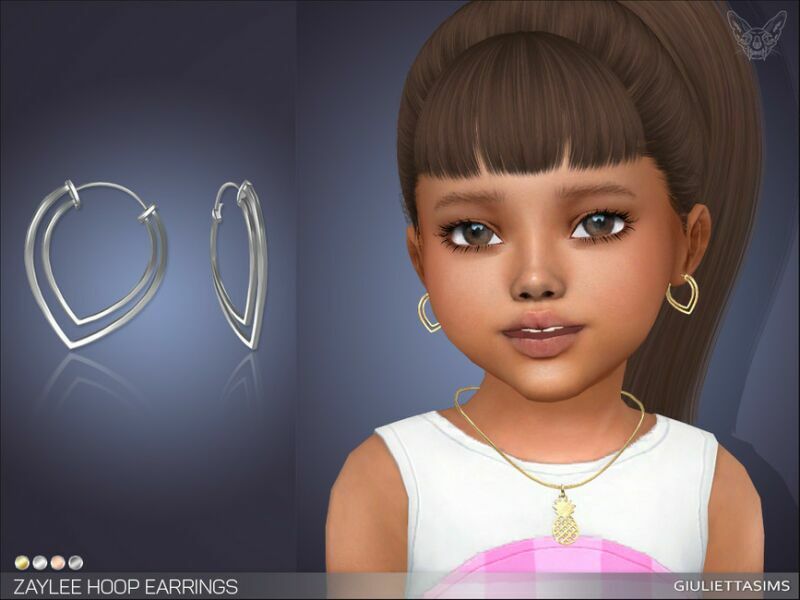 Zaylee Hoop Earrings For Toddlers By Feyona 1 Zaylee Hoop Earrings For Toddlers By Feyona Sims 4 CC