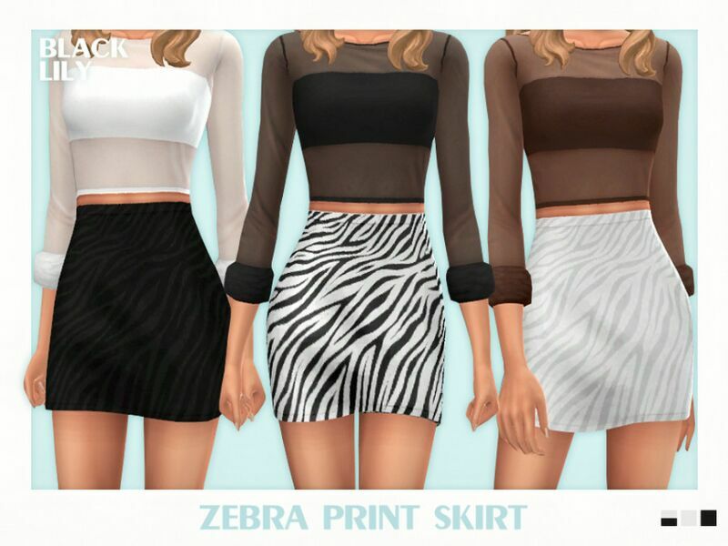 Zebra Print Skirt 1 Zebra Print Skirt Sims 4 CC