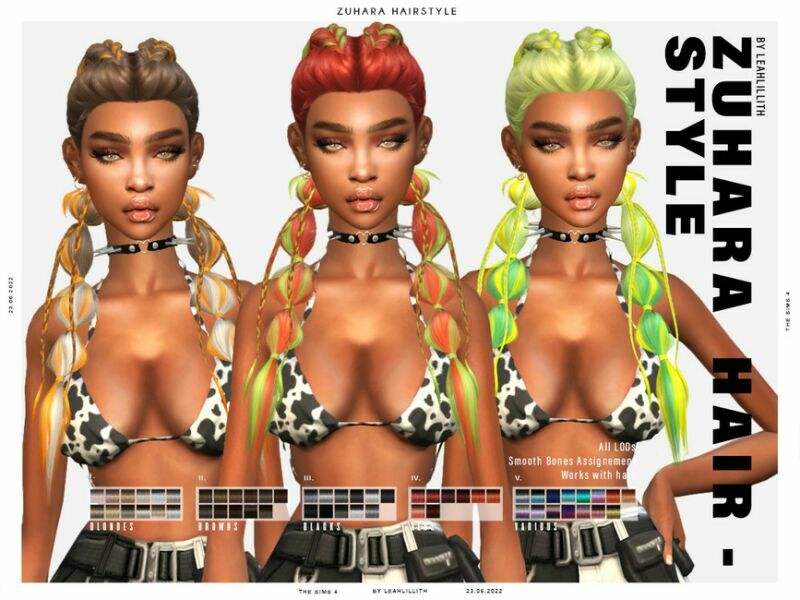 Zuhara Hairstyle 1 Zuhara Hairstyle Sims 4 CC