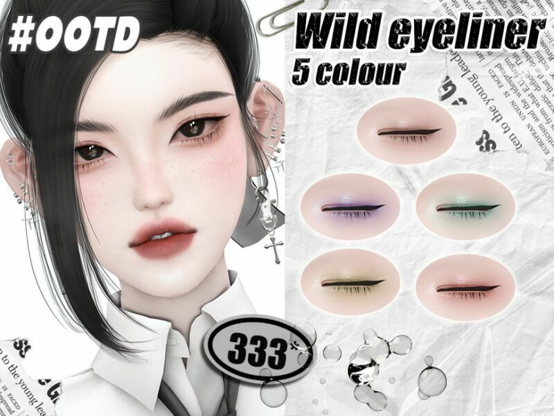 333-Wild Eyeliner+Eye Shadow By Asan333 1 333-Wild Eyeliner+Eye Shadow By Asan333 Sims 4 CC