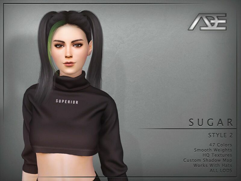 ADE – Sugar Style 2 (Hairstyle) 1 ADE – Sugar Style 2 (Hairstyle) Sims 4 CC