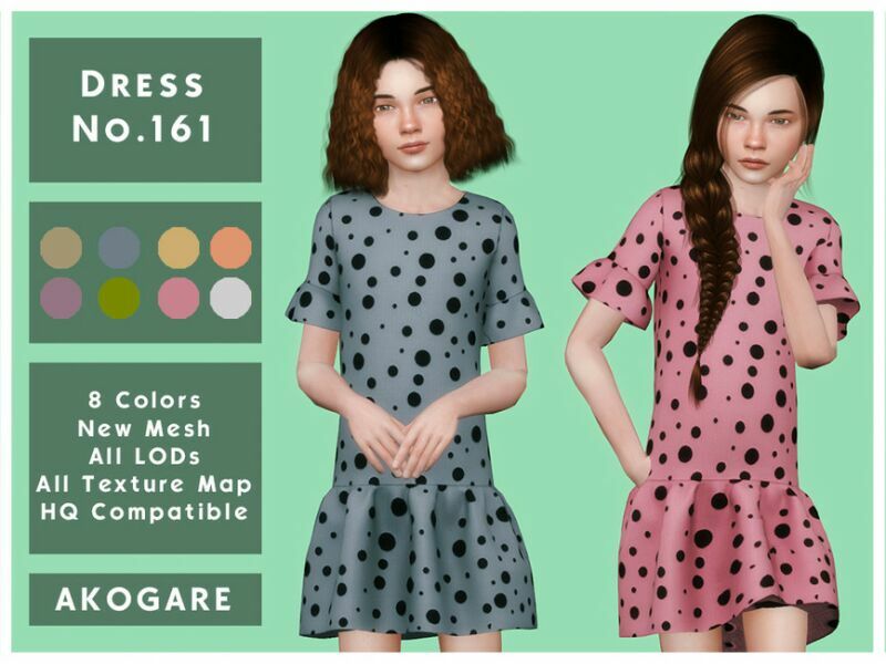 Akogare Dress NO.161 By _Akogare_ 1 Akogare Dress NO.161 By _Akogare_ Sims 4 CC