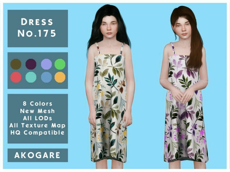 Akogare Dress NO.175 By _Akogare_ 1 Akogare Dress NO.175 By _Akogare_ Sims 4 CC
