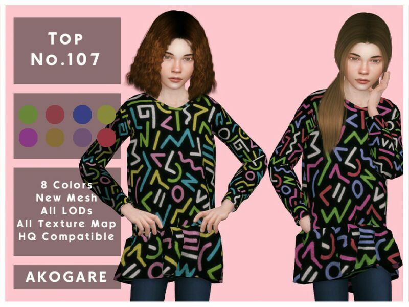 Akogare TOP NO.107 By _Akogare_ 1 Akogare TOP NO.107 By _Akogare_ Sims 4 CC