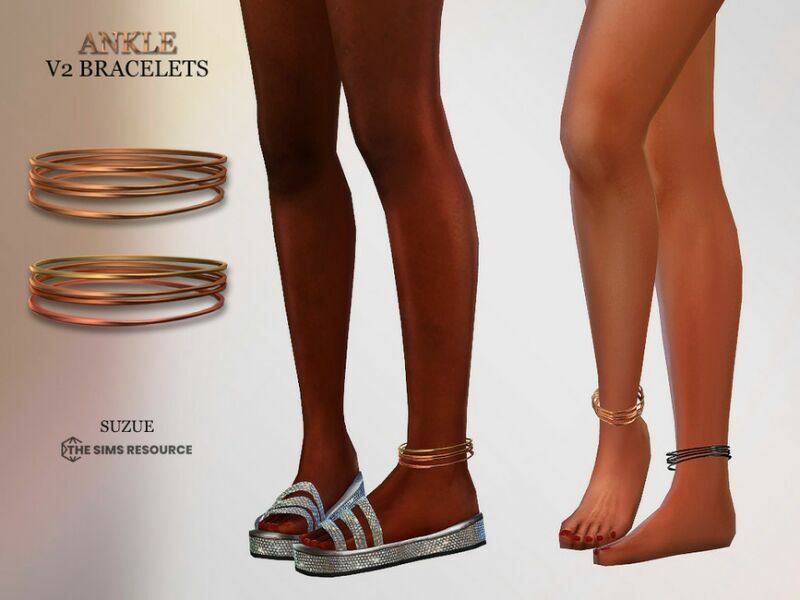 Ankle Bracelets V2 (Left Side) By Suzue 1 Ankle Bracelets V2 (Left Side) By Suzue Sims 4 CC