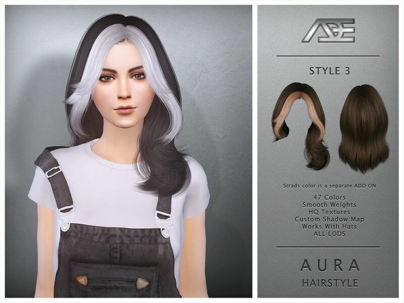 Aura Style 3 (Hairstyle) 1 Aura Style 3 (Hairstyle) Sims 4 CC