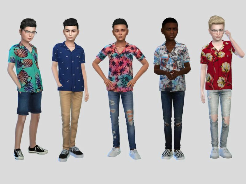 Beach Patterned Shirt Boys By Mclaynesims 1 Beach Patterned Shirt Boys By Mclaynesims Sims 4 CC