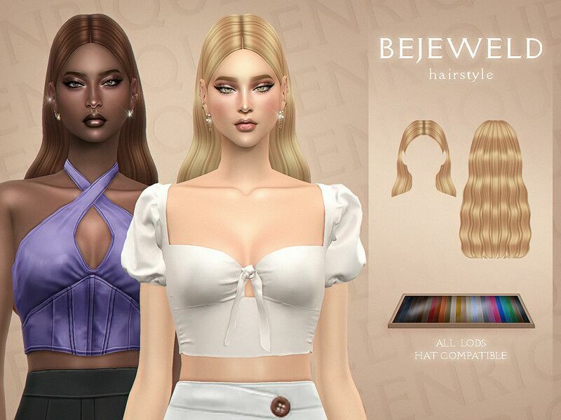 “Bejeweled Hairstyle ( / Female) By Enriques4” 1 “Bejeweled Hairstyle ( / Female) By Enriques4” Sims 4 CC