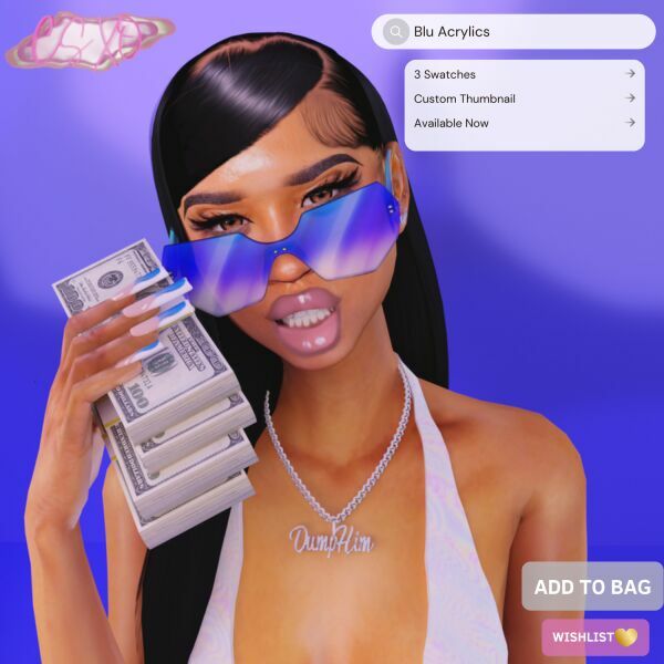 BLU Acrylics 1 BLU Acrylics Sims 4 CC