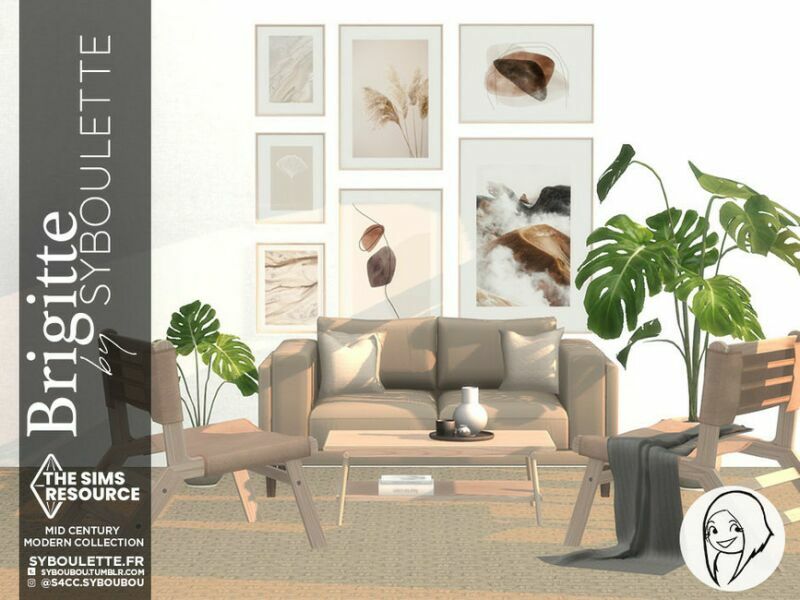 Brigitte Living Room SET By Syboubou 1 Brigitte Living Room SET By Syboubou Sims 4 CC
