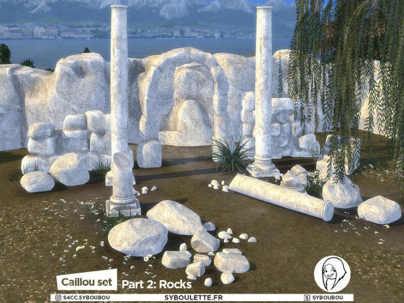 Caillou SET – Part 2: Rocks By Syboubou 1 Caillou SET – Part 2: Rocks By Syboubou Sims 4 CC