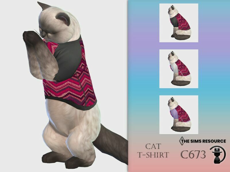 CAT T-Shirt C673 By Turksimmer 1 CAT T-Shirt C673 By Turksimmer Sims 4 CC