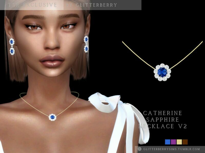 Catherine Sapphire Necklace V2 By Glitterberryfly 1 Catherine Sapphire Necklace V2 By Glitterberryfly Sims 4 CC