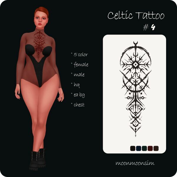 Celtic Tattoo 4 By Moonmoonsim 1 Celtic Tattoo 4 By Moonmoonsim Sims 4 CC