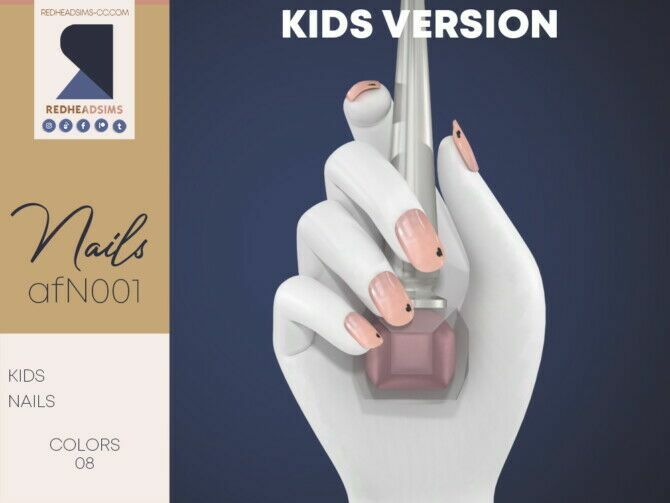 CF Nails N001 By Redheadsims 1 CF Nails N001 By Redheadsims Sims 4 CC