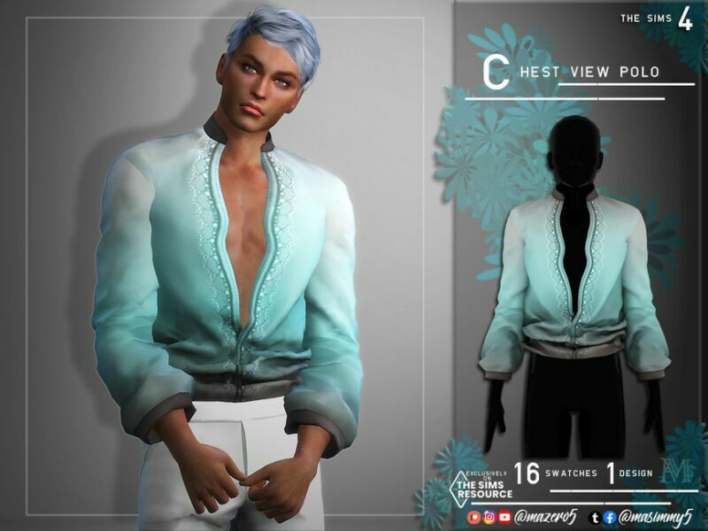 Chest View Polo By Mazero5 1 Chest View Polo By Mazero5 Sims 4 CC