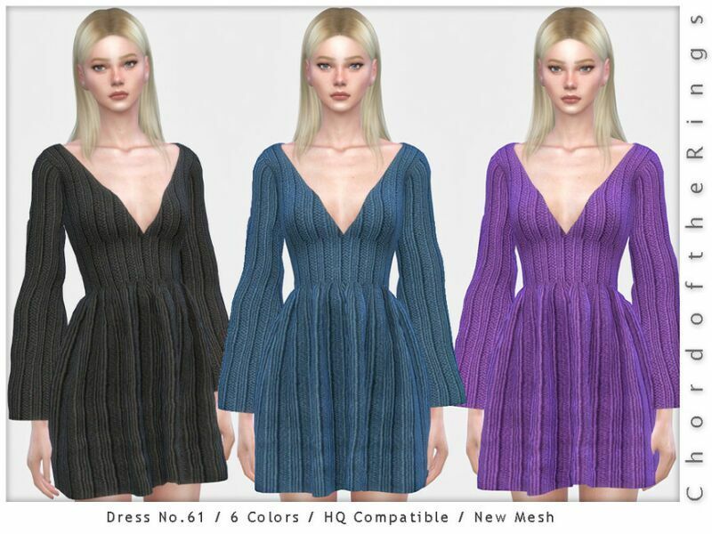 Chordoftherings Dress NO.61 By Chordoftherings 1 Chordoftherings Dress NO.61 By Chordoftherings Sims 4 CC