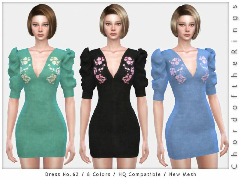 Chordoftherings Dress NO.62 By Chordoftherings 1 Chordoftherings Dress NO.62 By Chordoftherings Sims 4 CC