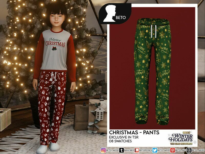 Christmas (Pants – Child Version) 1 Christmas (Pants – Child Version) Sims 4 CC