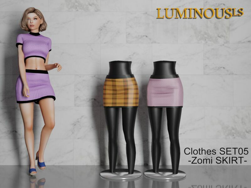 Clothes SET05 -Zomi Skirt- By Luminousls 1 Clothes SET05 -Zomi Skirt- By Luminousls Sims 4 CC