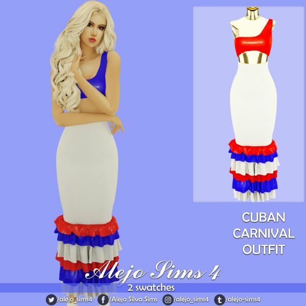 Cuban Carnival Outfit 1 Cuban Carnival Outfit Sims 4 CC
