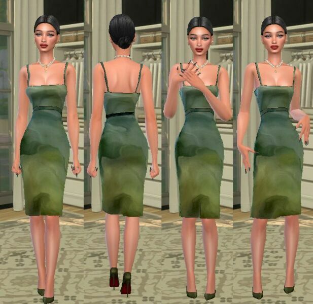 Deep Decollete Mid-Dress By Raaveclas 1 Deep Decollete Mid-Dress By Raaveclas Sims 4 CC