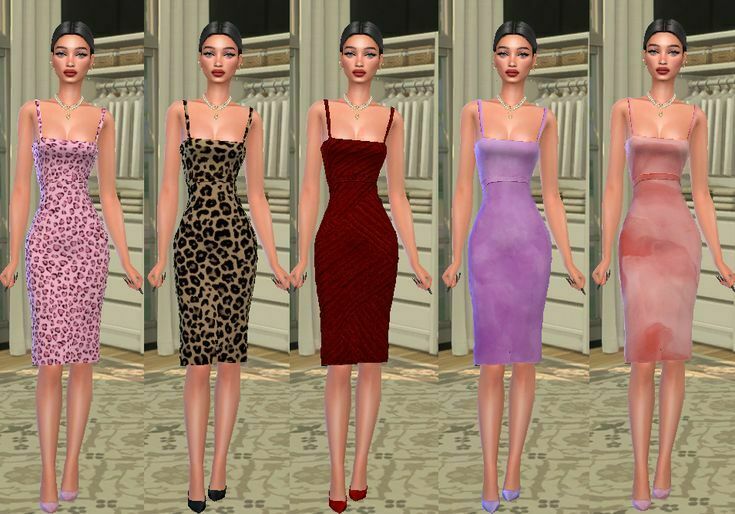 Deep Decollete Mid-Dress By Raaveclas 2 sims 4 cc deep decollete mid dress by raaveclas 2
