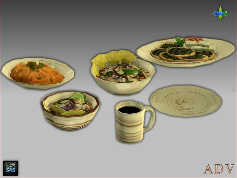 Default Replacements Tableware 6 sims 4 cc default replacements tableware 4