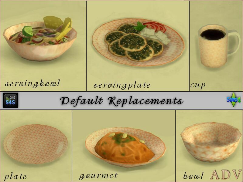 Default Replacements Tableware 2 sims 4 cc default replacements tableware 9