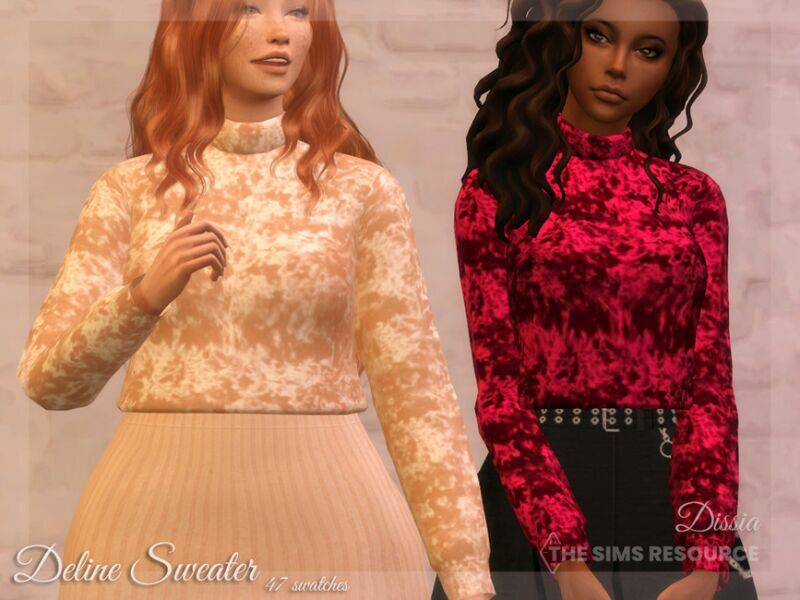 Deline Sweater By Dissia 1 Deline Sweater By Dissia Sims 4 CC