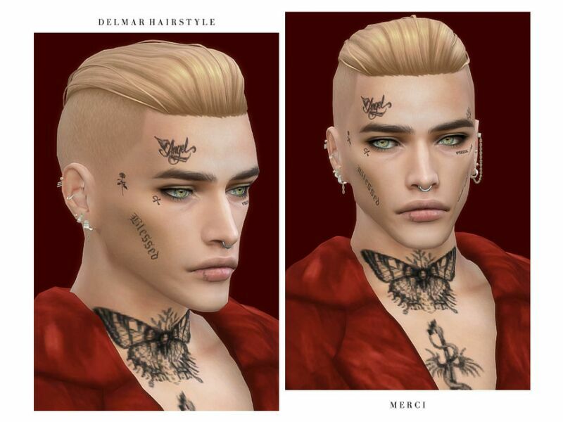 Delmar Hairstyle By '-Merci- 1 Delmar Hairstyle By ‘-Merci- Sims 4 CC