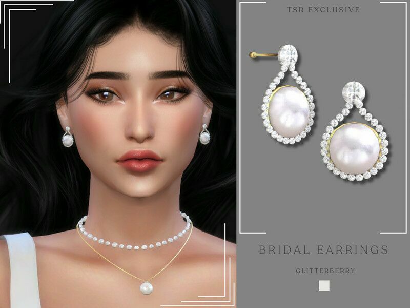 Diamond Bridal Earrings 1 Diamond Bridal Earrings Sims 4 CC