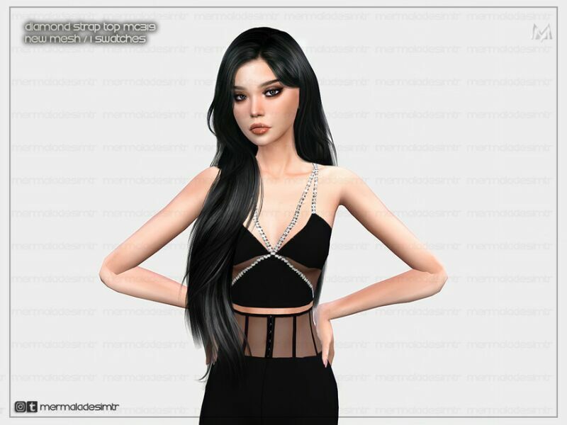 Diamond Strap TOP MC319 By Mermaladesimtr 1 Diamond Strap TOP MC319 By Mermaladesimtr Sims 4 CC