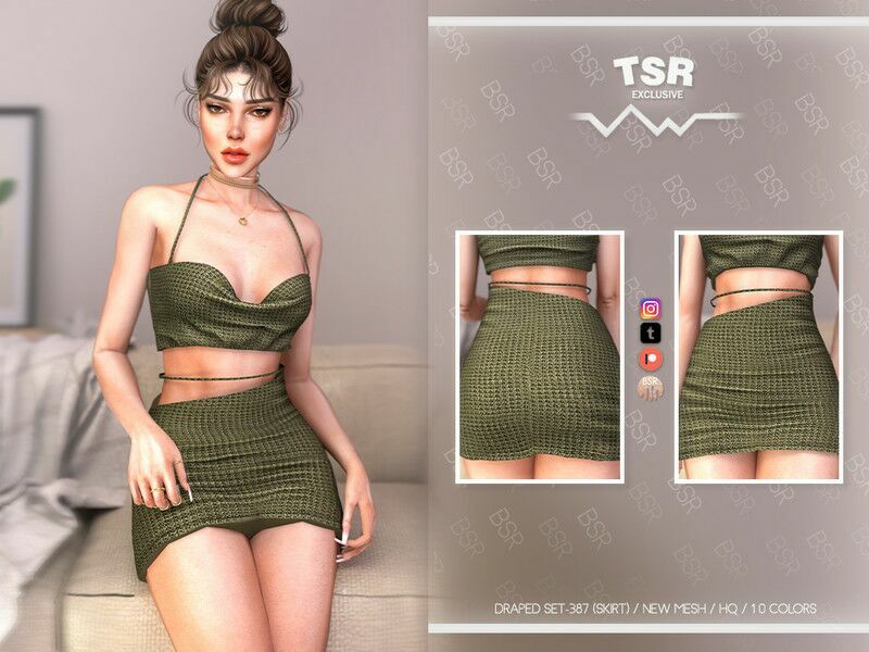 Draped SET-387 (Skirt) BD1056 By Busra-Tr 1 Draped SET-387 (Skirt) BD1056 By Busra-Tr Sims 4 CC