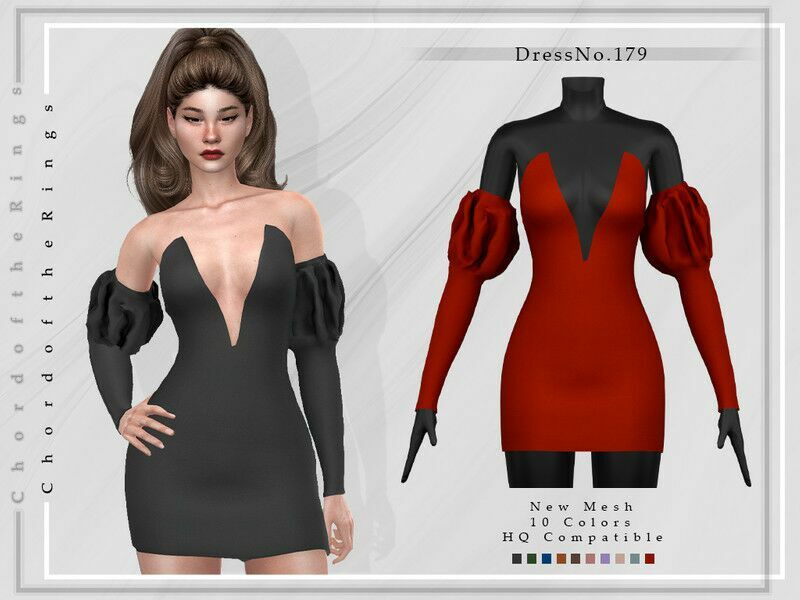 Dress NO.179 By Chordoftherings 1 Dress NO.179 By Chordoftherings Sims 4 CC
