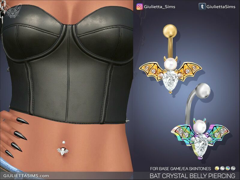EA Skintones – BAT Crystal Belly Piercing By Feyona 1 EA Skintones – BAT Crystal Belly Piercing By Feyona Sims 4 CC