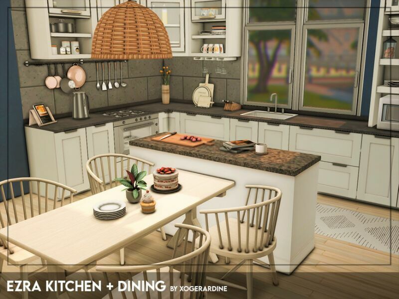 Ezra Kitchen + Dining (TSR Only CC) By Xogerardine 1 Ezra Kitchen + Dining (TSR Only CC) By Xogerardine Sims 4 CC